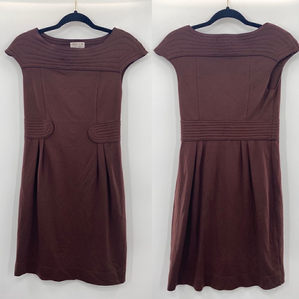 3For$20 M.S.S.P Brown Detailed Collar & Waist Trim Dresses size: XS